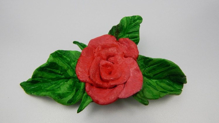 Air dry modelling clay rose DIY red rose decoration flower