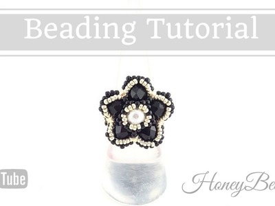 Bling Bling Flower Ring Beading Tutorial by HoneyBeads1