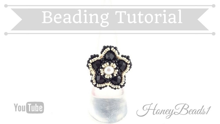 Bling Bling Flower Ring Beading Tutorial by HoneyBeads1