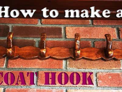 Carved wood coat hook