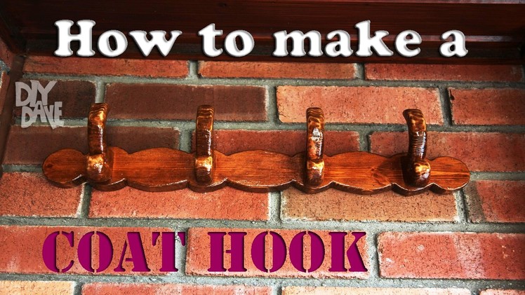 Carved wood coat hook