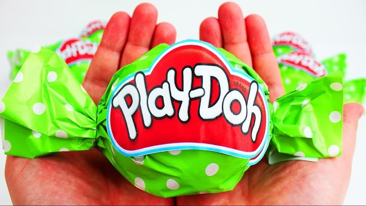 Delightful Play Doh Wrapped Candy Wrapper Surprise Egg Smurfs 2 DIY learn colors Nursery Rhymes