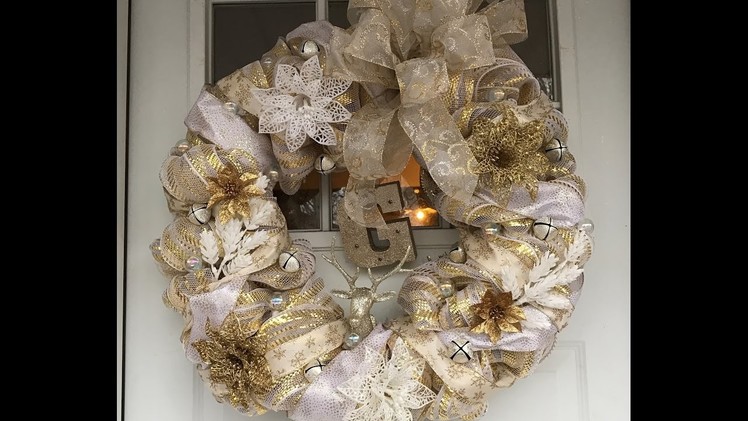 DIY Deco Mesh Christmas Wreath! | Nina Gilhousen