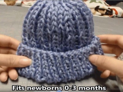 How to knit newborn baby hat for beginners 0-3 months