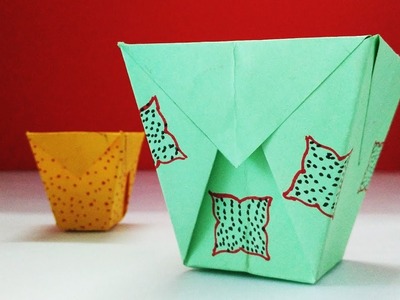 How To Make Origami Paper Bin | Dustbin | Thrash Bin | Origami Trash Can