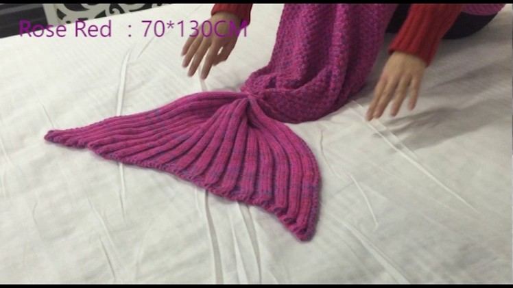 Mermaid Tail Blanket Yarn Knitted Handmade Crochet