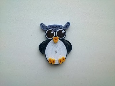 Quilling decoration:  make paper quilling owl magnet. Quilling Tutorial.