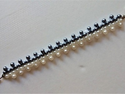 Simple beading pattern for beginners. Jewelry making tutorial