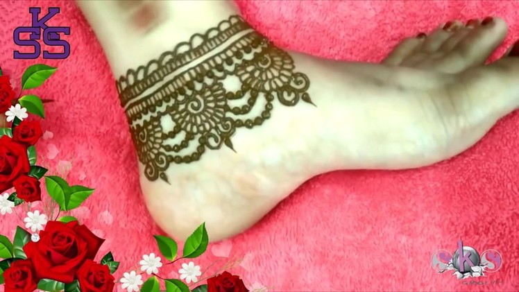 Beautiful jewellery style henna designs Tutorial.2017 Leafy Flower Henna Mehndi Designs