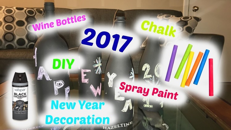 DIY Chalk Wine Bottles (center piece)