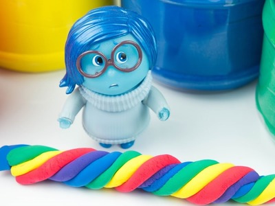 DIY Cutting Clay Rainbow and Making Shapes with Color Clay & Inside out Sadness for kids