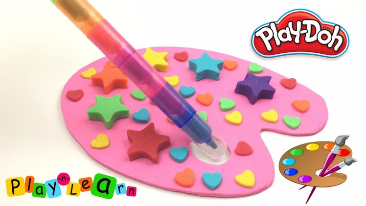 DIY How to make Play Doh Rainbow Colours Paint and Palette Fun Creative for Kids