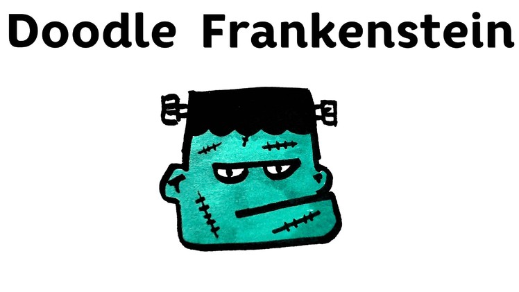 Easy Doodle - Frankenstein monster Halloween - Step by Step Draw