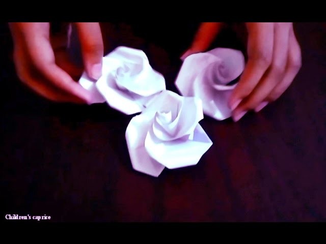How To Make A Paper Flower.Paper Flowers Rose Easy For Children Tutorial