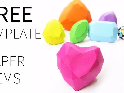 How to make paper gems collection, FREE templates, simple way