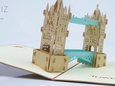 KAILIZ Vintage Tower Bridge 3D Pop up Birthday Anniversary Kirigami Card London Gift
