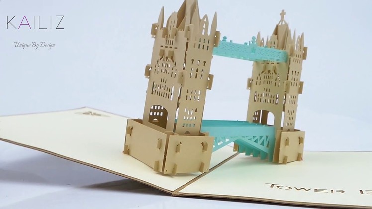 KAILIZ Vintage Tower Bridge 3D Pop up Birthday Anniversary Kirigami Card London Gift