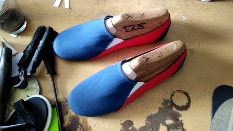 D.I.Y slip on shoes project part2 (insole | lasting | outsole)