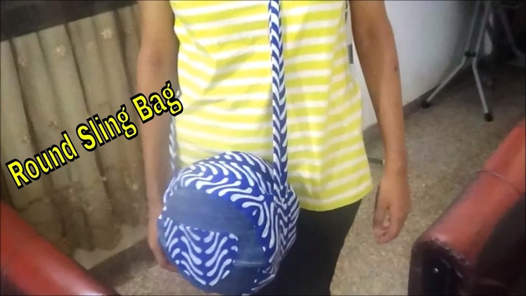 DIY Jeans To Sling Bag | Round Sling Bag From Jeans | Sling Bag | Sling Bag with Zip