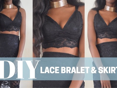 DIY LACE BRALET AND SKIRT in mins!