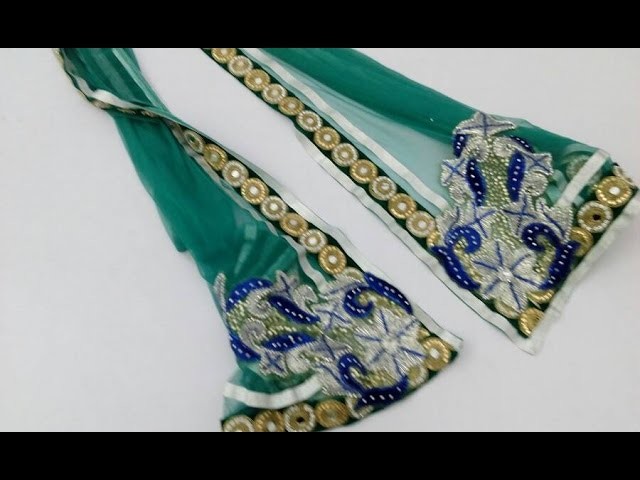 DIY : Make a fancy & stylish ladies duppata | Stones , Lace & Embroidery | Full Making Video