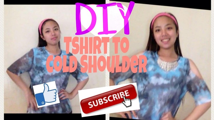 DIY NO SEW Plain T-Shirt to COLD Shoulder T-Shirt