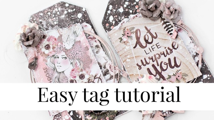 Easy mixed media tag tutorial for beginners