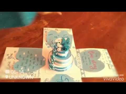 Exploding Gif box.  DIY Surprise cake gift box