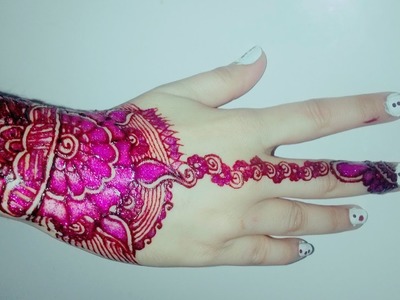 How To Apply Simple Latest New Beautiful Henna Mehndi Pink Flower Design Step By Step Tutorial