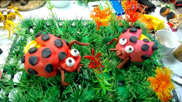 Play doh art for kids | How to make play-doh a lady bug