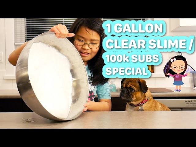 1 GALLON CLEAR GLUE SLIME | SLIME GIVEAWAYS FOR 100,000 SUBSCRIBERS SPECIAL