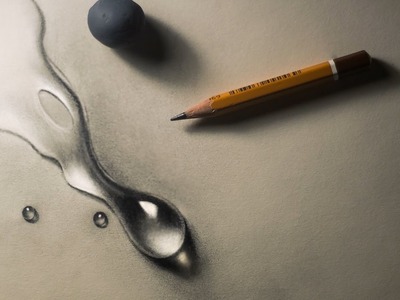 3D Drawing water drop step by step | Realistic