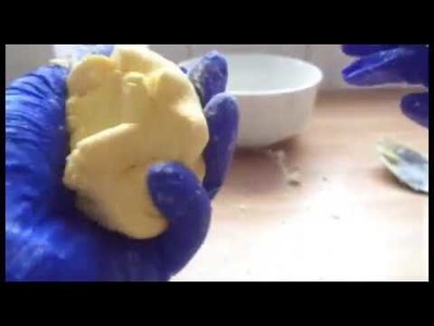 ASMR, DIY Yellow Silly Putty, No glue, No borax, Butter Putty.slime! Rubber gloves