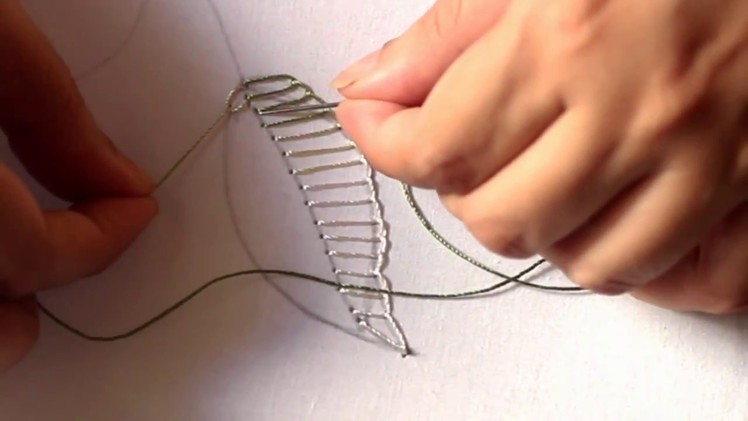 Blanket Stitch for a leaf, Hand Embroidery Tutorial