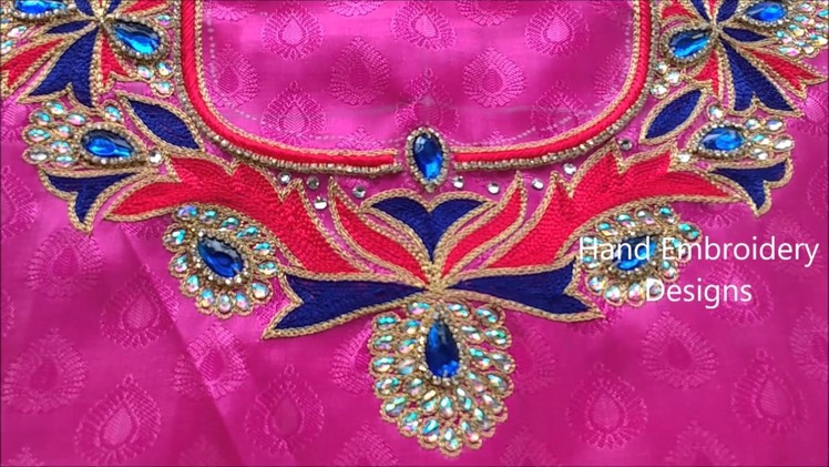 Bridal maggam works, hand embroidery stitches tutorial | hand embroidery designs