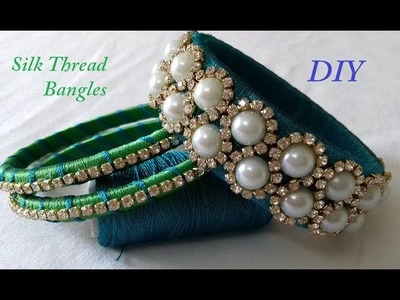 DIY || how to make Designer silk thread bridal bangles at home || making of silk thread bangles