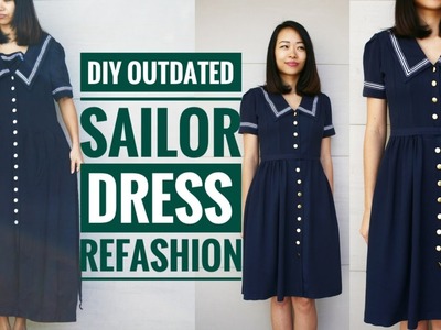 DIY: OUTDATED SAILOR DRESS REFASHION