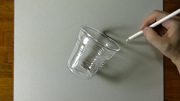Glass or plastic? Drawing of a coffee cup - How to Draw 3D Art