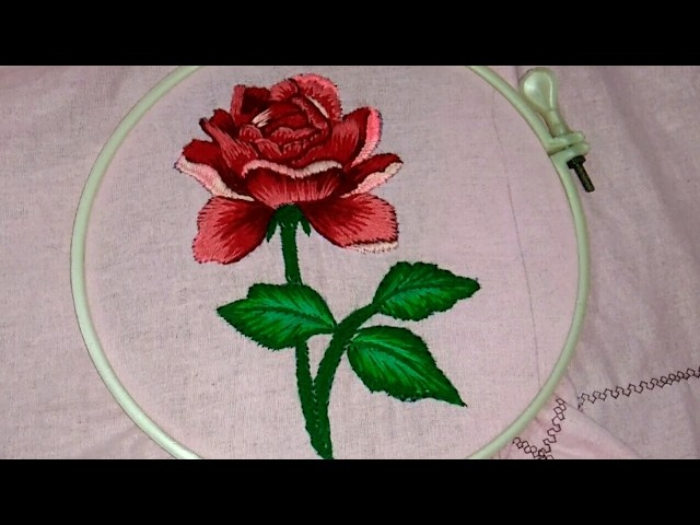 Hand embroidery a beautiful ????  rose with shading work