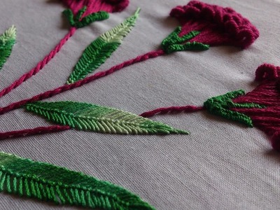 Hand embroidery designs. Embroidery stitches tutorial. Flower stitch.