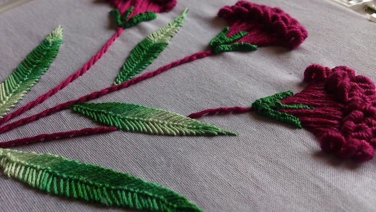 Hand embroidery designs. Embroidery stitches tutorial. Flower stitch.