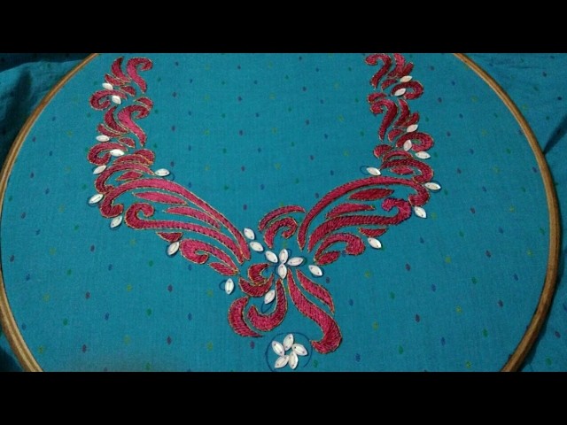 Hand embroidery kurti design with easy basic stitches