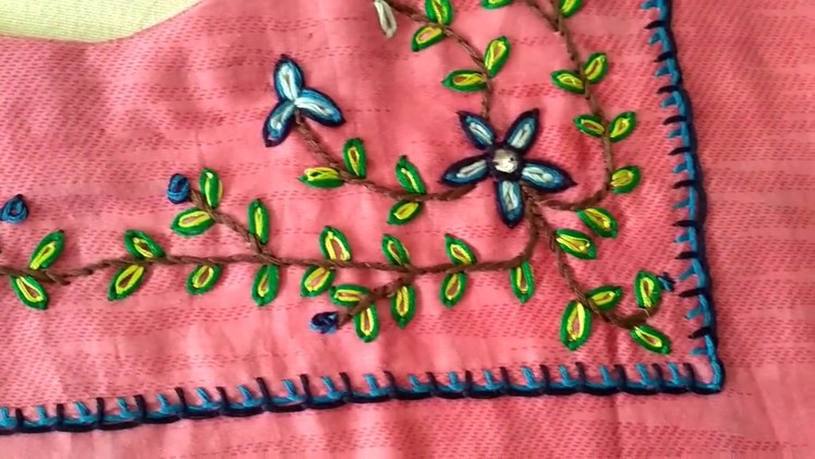 Hand embroidery - Kurti neck design