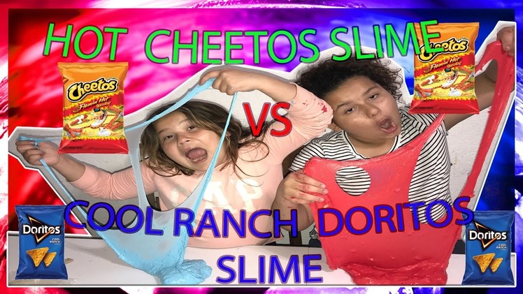 HOT CHEETOS SLIME VS COOL RANCH DORITOS SLIME | DIY | LIFE WITH BROTHERS