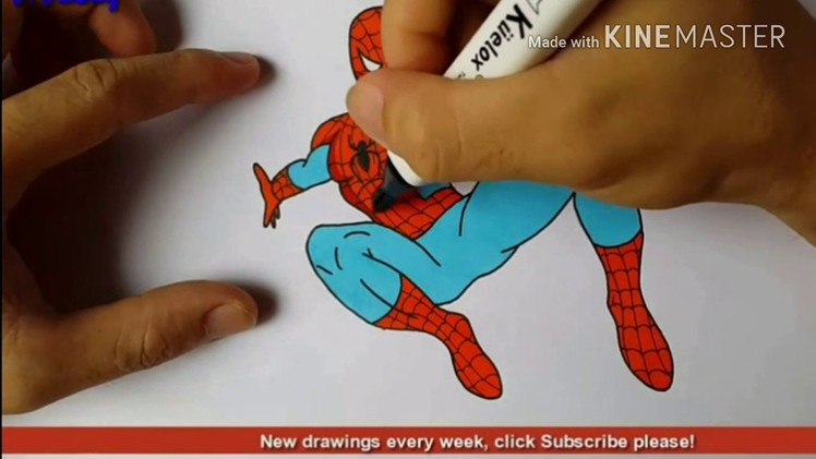 How to draw 3D spiderman #art #cartoon #how to make cartoon character