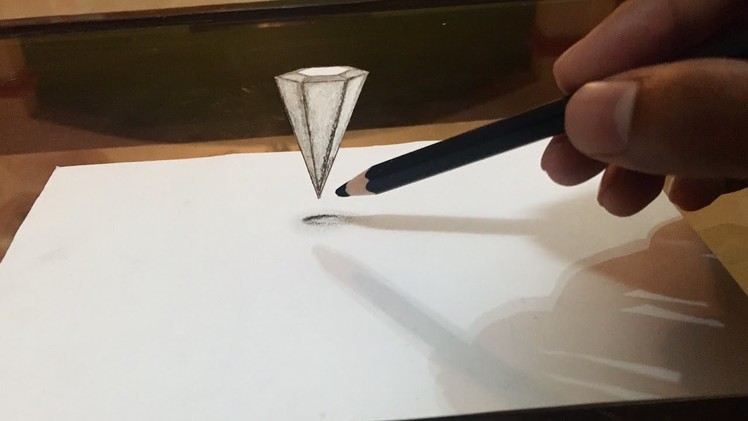 How to draw floating objects on paper - Anamorphic trick art