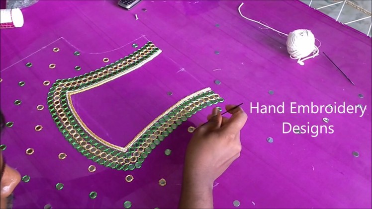 Mirror work tutorial for beginners | hand embroidery designs, easy mirror work, easy zardosi work