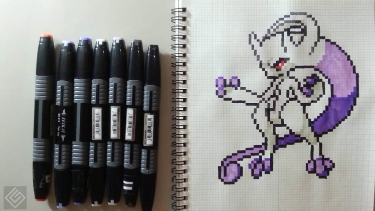 Pixel art - Mega Mewtwo Y (Pokemon XY) | Labyrinth Draw