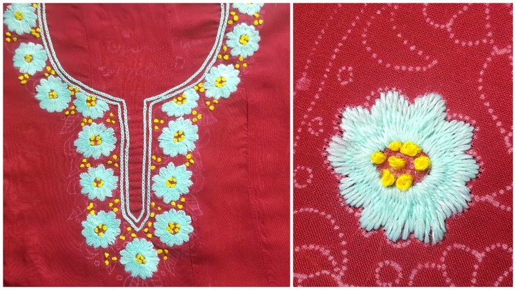 Pola Tanka woolen thread flower stitch hand embroidery