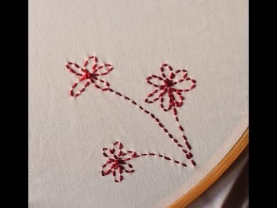 Running Stitch Flower, Hand Embroidery Tutorial